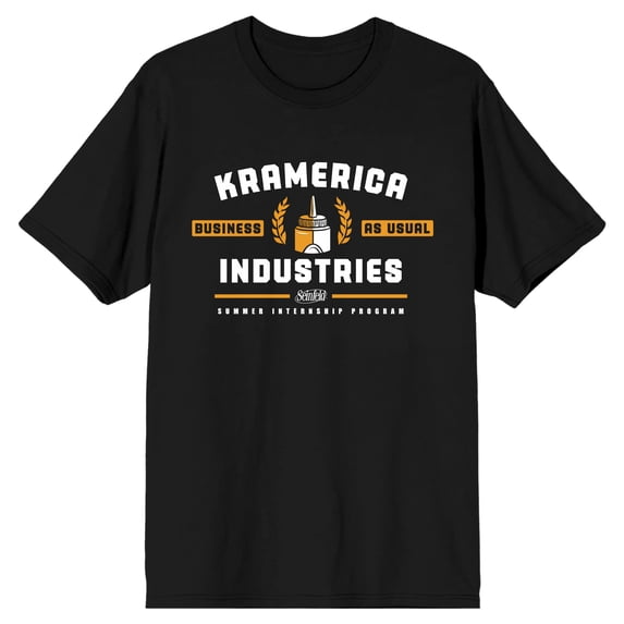 Seinfeld Kramerica Business as Usual Men's Black Graphic Tee-4XL