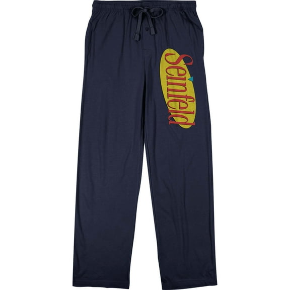 Seinfeld Logo Men's Navy Sleep Pajama Pants-Medium