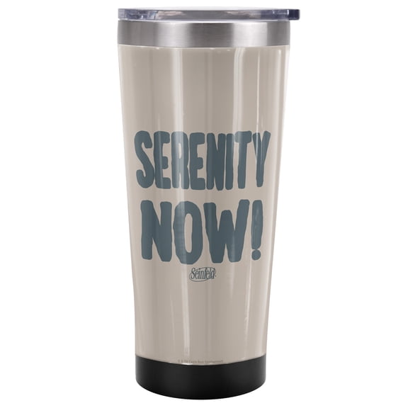 Seinfeld Official The Serenity Now 20 oz Travel Tumbler, Stainless Steel, Vacuum Insulated with Leak Resistant Slide-Lock Lid