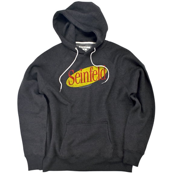 Seinfeld Seinfeld Logo Unisex Adult Slim Fit Pull-Over Heather Hoodie, Charcoal, Small