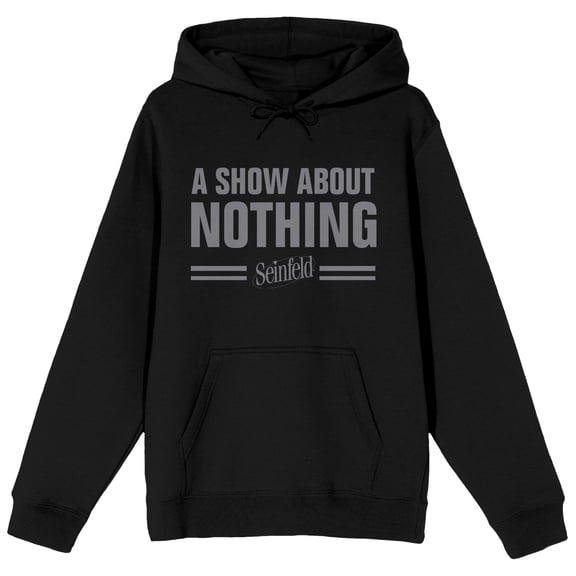 Seinfeld Sitcom Logo A Show About Nothing Men's Black Graphic Print Hoodie- S