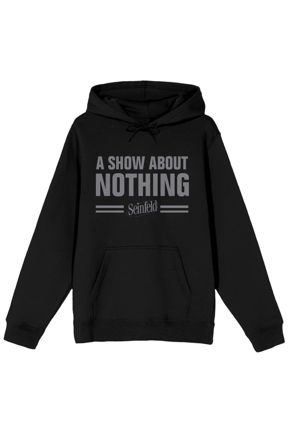 Seinfeld Sitcom Logo A Show About Nothing Men's Black Graphic Print Hoodie- S