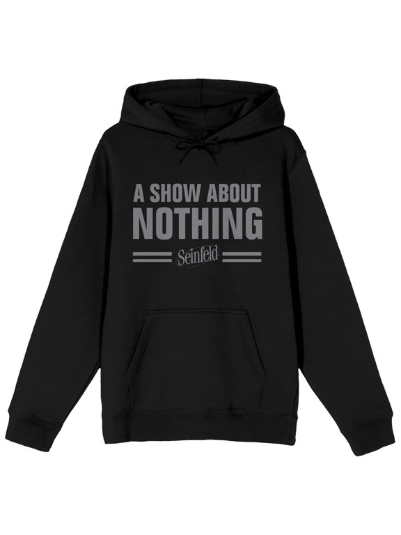 Seinfeld Sitcom Logo A Show About Nothing Men's Black Graphic Print Hoodie- XL