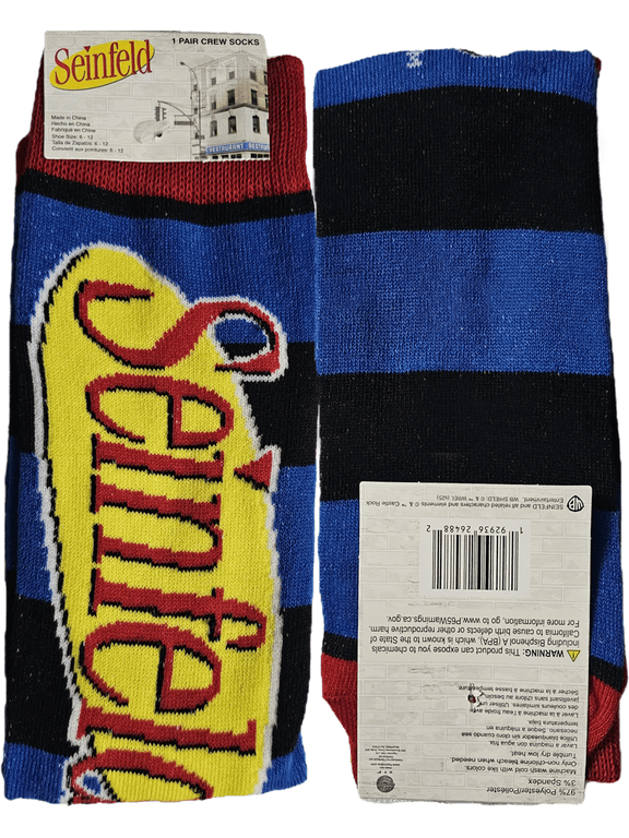 Seinfeld Socks for Unisex, Shoe Size 6-12, 1 Pair