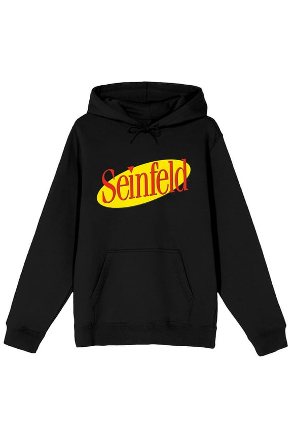 Seinfeld TV Sitcom Logo Men's Black Graphic Print Hooded Sweatshirt- S