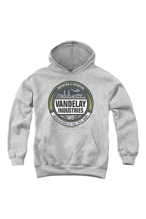 Seinfeld Vendelay Logo Kids Pull-Over Hoodie (Medium) for Youth Boys and Girls, Athletic Heather