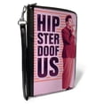 thumbnail image 1 of Seinfeld Wallet, Zip Around, Seinfeld Cosmo Kramer Hipster Doofus Pose Pinks Purple, Vegan Leather, 1 of 7