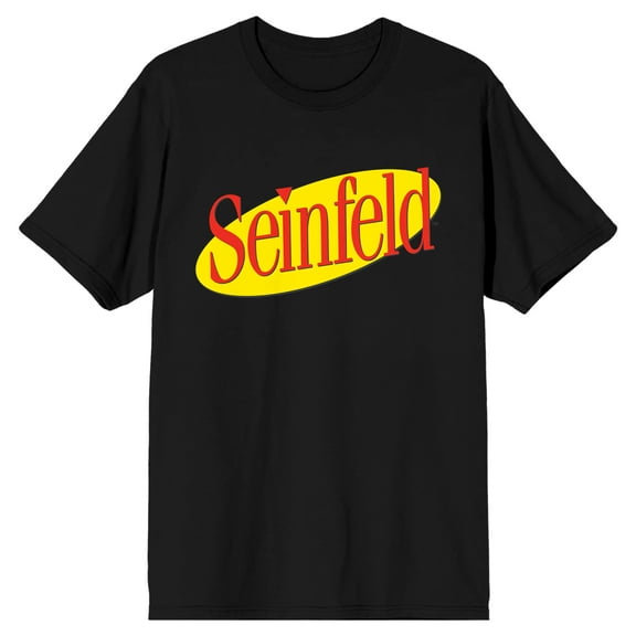 Seinfeld Yellow Oval Shaped Logo Men's Black T-Shirt-Medium