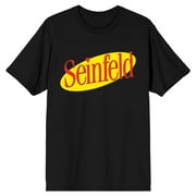 Seinfeld Yellow Oval Shaped Logo Men's Black T-Shirt-XL