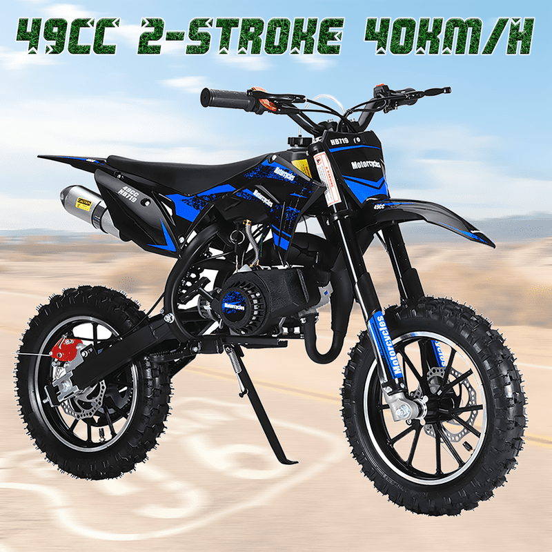Seipouy 49CC Kids Dirt Bike,2-Stroke Pit Bike,Gas Dirt Bikes Motorcycle,Children Pocket Rocket Bike,Gas Power Off Road Mini Motorcycle with Front/Rear Disc Brake, Dirtbike