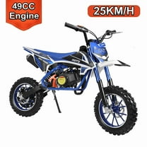 Seipouy 49CC Upgrade Mini Dirt Bike for Kid,2-Stroke Off Road Gas Power Motocross,Off-Road Pocket Motorcycle with Front Rear Disc Brakes,Children Trail Pocket Motorbike for Uphill & Up to 25KM/H