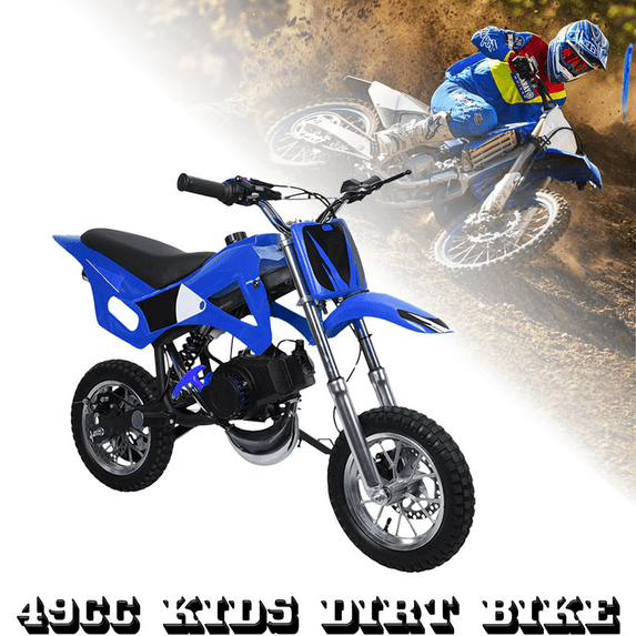 Seipouy 49cc 2-Stroke Kids Dirt Bike, Dirt Bikes for Kids, Dirt Bikes, Gas Power Motocross, Off Road Mini Motorcycle, Children Pocket, Gas Bike Load 220LBS (Improved Version)