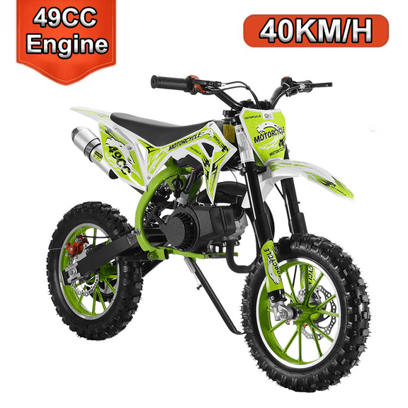 Seipouy 49cc 2-Stroke Kids Dirt Bike,Toddler Gas Power Motocross Off Road Mini Motorcycle Vehicles Children Pocket Motorbike with Front Rear Disc Brakes Ideal Birthday for 6-12 Boy Girl
