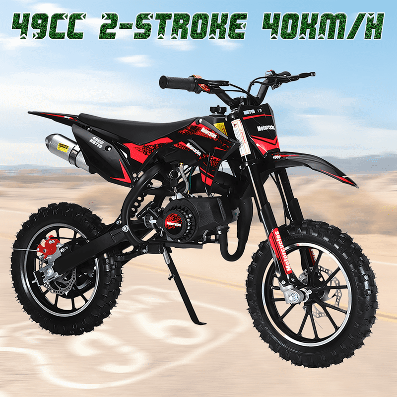 Seipouy 49cc 2-Stroke Pocket Rocket Motorcycle, Gas Pocket Motorbike with Front Rear Disc Brakes, 1.8L Gas Tank,220 lbs Load Capacity Mini Pocket Bikes for Adults,Mini Motorcycle