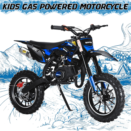 Seipouy 49cc 2-Stroke Pro-Level Kids Dirt Bike | 220LBS Heavy Duty Gas Motorcycle w/Hydraulic Disc Brakes & Suspension | 25MPH Off-Road Beast | CPC Motocross Bike with 3X Durable Alloy Frame