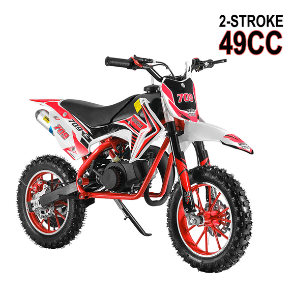Seipouy 49cc Dirt Bike for Adults & Kids, 2-Stroke Mini Bike Gas Powered Off Road Trail Bikes with Speeds up to 20 MPH for Uphill and Off-Road Conditions for Youth Riders, Support 220LBS
