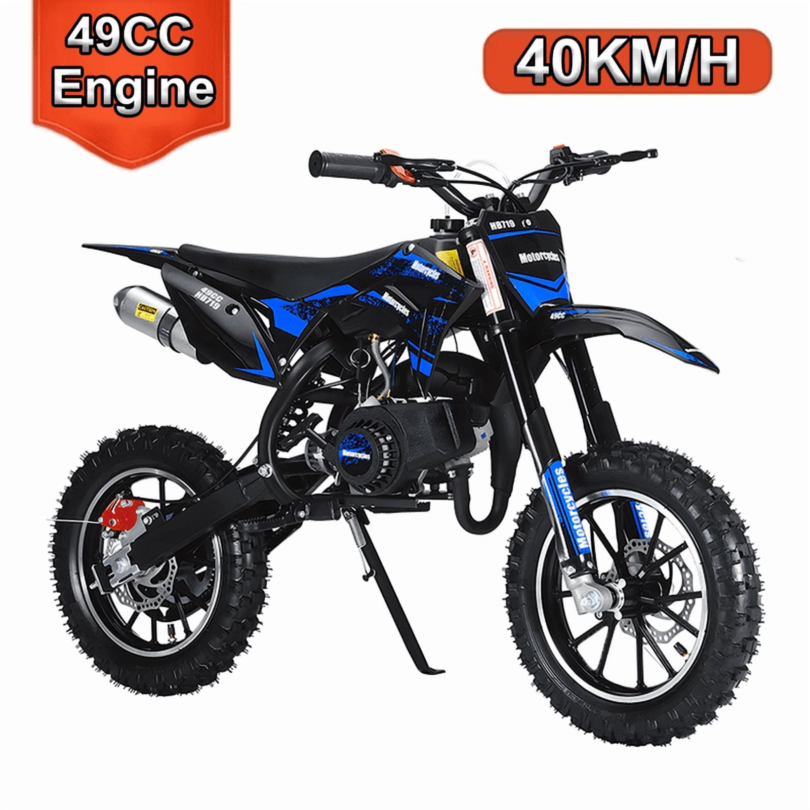 Seipouy 49cc Dirt Bike for Adults & Kids-Kids Dirt Bike 2-Stroke Gas Powered Off Road Motorcycle Mini Bikes with Speeds up to 25 MPH for Uphill and Off-Road Conditions Pull Start