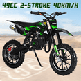thumbnail image 1 of Seipouy 49cc Dirt Bike for Adults & Kids,Kids Dirt Bike Mini Dirt Bikes,2-Stroke Gas Power Motocross Off-Road, Mini Pit Bike with Front Rear Disc Brakes, High-Speed Racing Motorcycle for Kid 40KM/H, 1 of 9