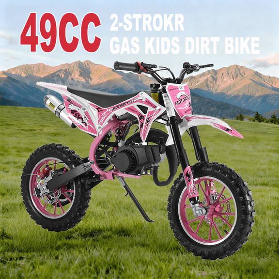 Seipouy 49cc Dirt Bike for Adults & Kids,Kids Dirt Bike Mini Dirt Bikes,2-Stroke Gas Power Motocross Off-Road, Mini Pit Bike with Front Rear Disc Brakes, High-Speed Racing Motorcycle for Kid 40KM/H