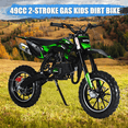 thumbnail image 1 of Seipouy 49cc Gas Dirt Bikes, 2 Stroke Gas Motorcycle for Kids, Pocket Bike with Front Rear Disc Brakes, Off-Road Tires, Shock Absorption Springs, Soft Seat Cushion, Gas Dirt Bikes for Kids 6-12, 1 of 8
