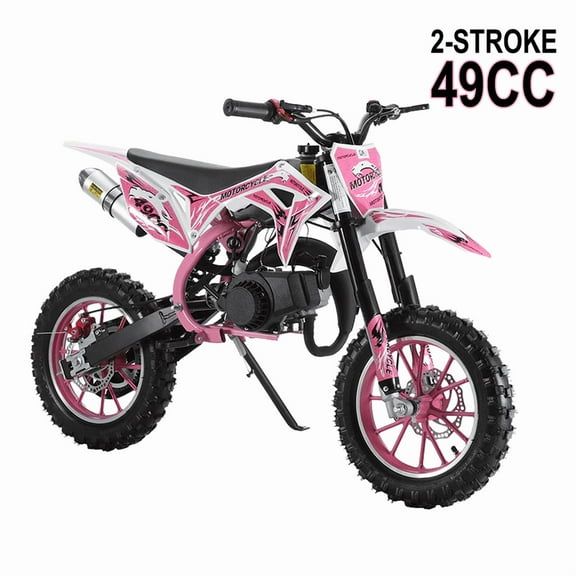 Seipouy 49cc Kids Dirt Bike,2-Stroke Gas Dirt Bike, Dirt Bike for Kids 8-14,Gas Power Pocket Rocket Bike,Gas Motorcycle with Front Rear Disc Brakes, Off Road Motorcycle Max Load 220LBS