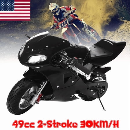 Seipouy 49cc Kids Dirt Bike, 2-Stroke Gas Power Motocross, Dirt Bike for Kids, Off Road Mini Motorcycle, 11 Inch Wheel Mini Motorcycle, Gas Pocket Motorbike with Front Rear Disc Brakes