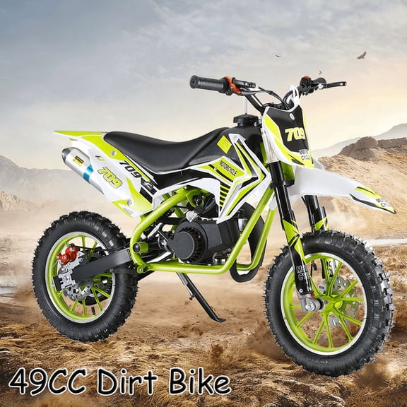Seipouy 49cc Kids Dirt Bike,2-Stroke Gas Power Motocross Off Road Mini Motorcycle Vehicles Children Pit Bike Pocket Motorbike with Front Rear Disc Brakes Ideal Gifts for Kids Boys Girls Aged 8-14