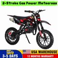 thumbnail image 1 of Seipouy 49cc Kids Dirt Bike - 2-Stroke Mini Motorcycle with Front and Rear Disc Brakes, Shock Absorption, Soft Seat Cushion & Off-Road Tires for Kids and Teens, 1 of 10