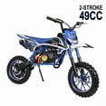 thumbnail image 1 of Seipouy 49cc Kids Dirt Bike, Gas Power 2-Stroke Dirt Bike, Motocross with Off-Road Tires Shock Absorption Springs Soft Seat Cushion Pocket Motorbike with Front Rear Disc Brakes for Uphill, 1 of 10