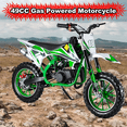 thumbnail image 1 of Seipouy 49cc Kids Dirt Bike, Gas Powered 2-Stroke Mini Motocross Motorcycle, Off-Road Dirtbike for Kids 6-12 with Front/Rear Disc Brakes, Shock Absorption, Soft Seat Cushion, 1 of 9