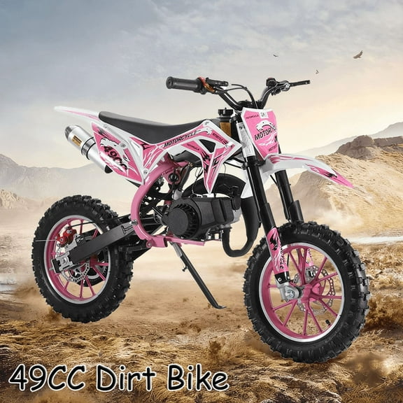 Seipouy 49cc Kids Dirt Bike, Mini Dirt Bike Gas Powered Off-Road Trail Bike, 2-Stroke Mini Motorcycle for Kids and Adults with Front and Rear Disc Brakes, Max Speed 40KM/H