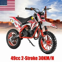 Seipouy 49cc Mini Dirt Bike for Kids, 2-Stroke Gas Power Off-Road Motorcycle with 10-Inch Tires Front & Rear Disc Brakes Shock Absorbing Soft Seat Cushion, Mini Motocross Motorcycle Dirtbike 30 KM/H
