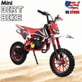 thumbnail image 1 of Seipouy 49cc Mini Dirt Bike for Kids, 2-Stroke Gas Power Off-Road Motorcycle with 10-Inch Tires Front & Rear Disc Brakes Shock Absorbing Soft Seat Cushion, Mini Motocross Motorcycle Dirtbike 40 KM/H, 1 of 7