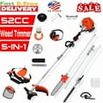 thumbnail image 1 of Seipouy 5 in 1 Lawn Mower,52CC 2-Stroke Gas Weed Trimmer,Cordless Hedge Trimmer,Brush Cutter,Handheld Chainsaw Weed Wacker with 1.2l Fuel Tank,2.3KW/8000-9500RPM, 1 of 9