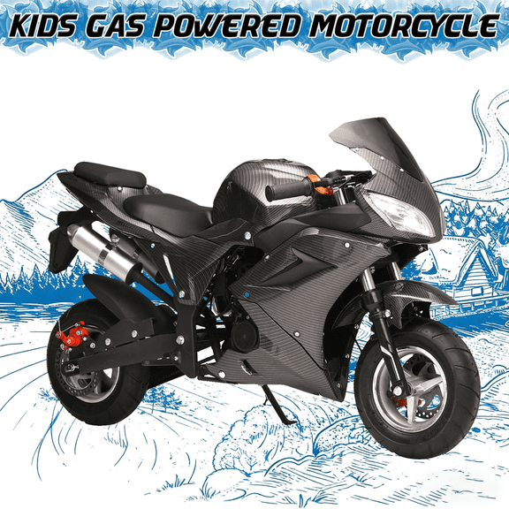 Seipouy 50CC Mini Motorcycle for Adults, 4-Stroke Mini Dirt Bike, Gas Power Pocket Rocket Bike, Miniature Kid Dirt Bike, Up t25MPH, Max Load 330Lbs Plus Quality Improvement