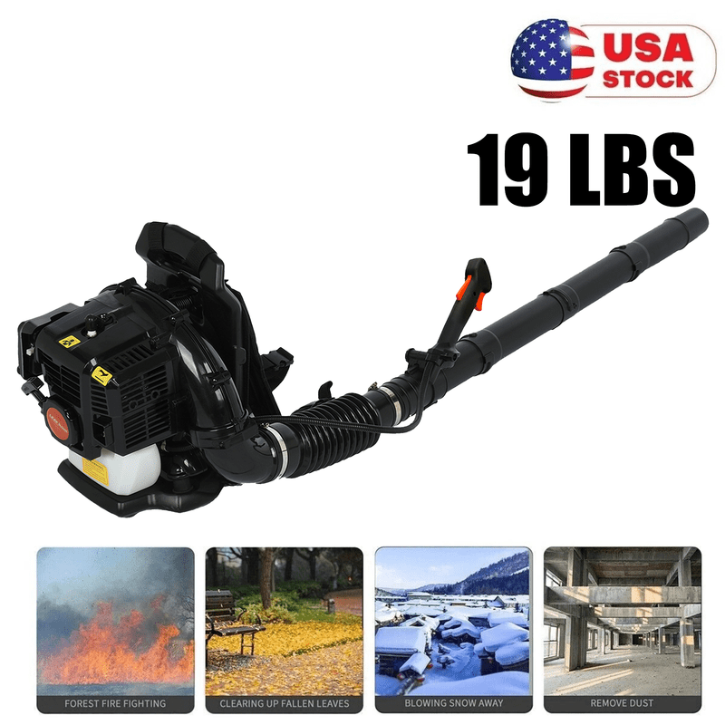 Seipouy 52CC 2 Stroke Backpack Leaf Blower Gas Powered, 550CFM 200MPH Powerful Wind, Cruise Control, High-Efficient Commercial Gas Leaf Blower for Yard Lawn Care, Debris Dust & Leaf Cleaning
