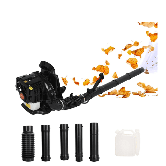 Seipouy 52CC Backpack Gas Powered Leaf Blower 550 CFM 1.7 HP 2 Cycle Grass Lawn Blower Air Cooling, Low Vibration and Ergonomic Design for Outdoor Gard Yard Cleaning and Snow Removal