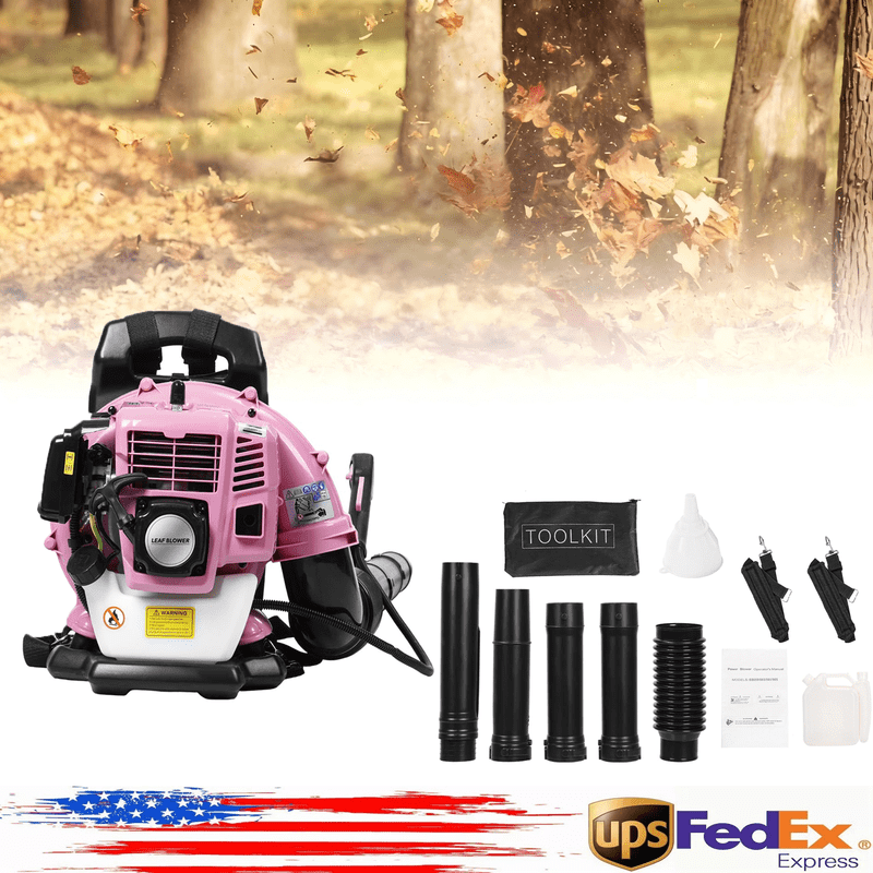 Seipouy 52CC Backpack Gas Powered Leaf Blower, Commercial 550CFM 1.7HP 2-Stroke Powerful Lightweight Gasoline Grass Lawn Blower with Harness Air-Cooled & Fuel Tank for Yard Lawn Care, Snow Removal