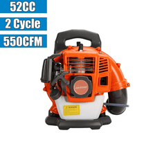 Seipouy 52CC Backpack Gas Powered Leaf Blower, Commercial 550CFM 1.7HP 2 Stroke Powerful Lightweight Gasoline Grass Lawn Blower with Harness Air-Cooled & Fuel Tank for Yard Lawn Care, Snow Removal