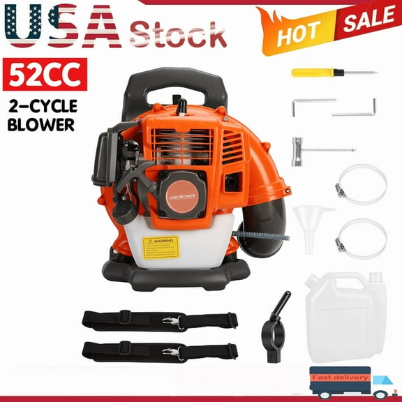 Seipouy 52CC Gas Backpack Leaf Blower, 550 CFM 1.7 HP 2 Cycle Engine, Heavy-Duty Leaf & Snow Blower for Lawn, Garden & Commercial Use