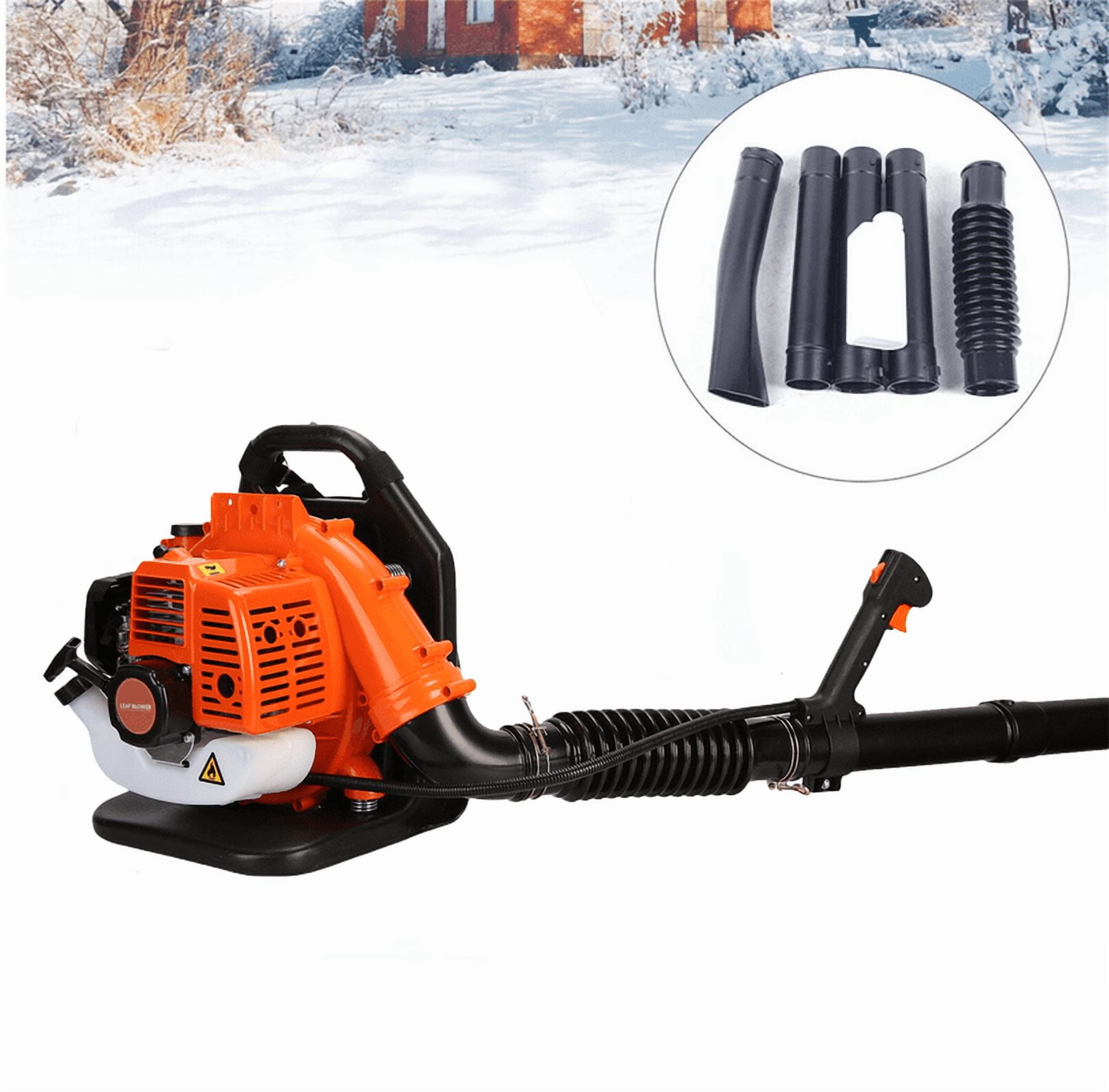 Seipouy 52CC Gas Powered Backpack Leaf Blower, 1.7HP 2 Stroke 550CFM 200MPH , Commercial-Grade Gas Leaf Blower for Landscaping, Snow Removal, and Heavy-Duty Yard Work