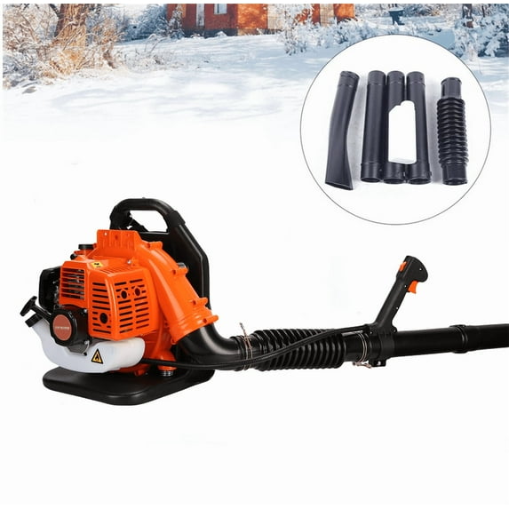Seipouy 52CC Gas Powered Backpack Leaf Blower, 1.7HP 2 Stroke 550CFM 200MPH , Commercial-Grade Gas Leaf Blower for Landscaping, Snow Removal, and Heavy-Duty Yard Work