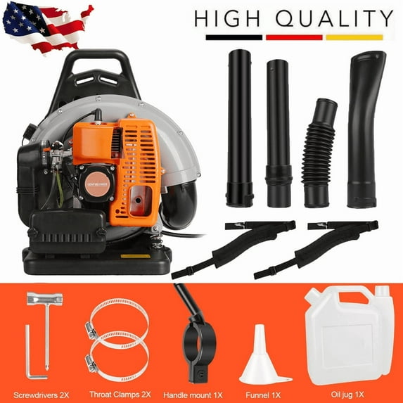 Seipouy 63CC 665CFM Leaf Blower - 2-Stroke Backpack Gas Powered Leaf Blower, Grass Lawn Blower Air Cooling Gasoline Backpack Grass Blower, Backpack Snow Blower for Garden