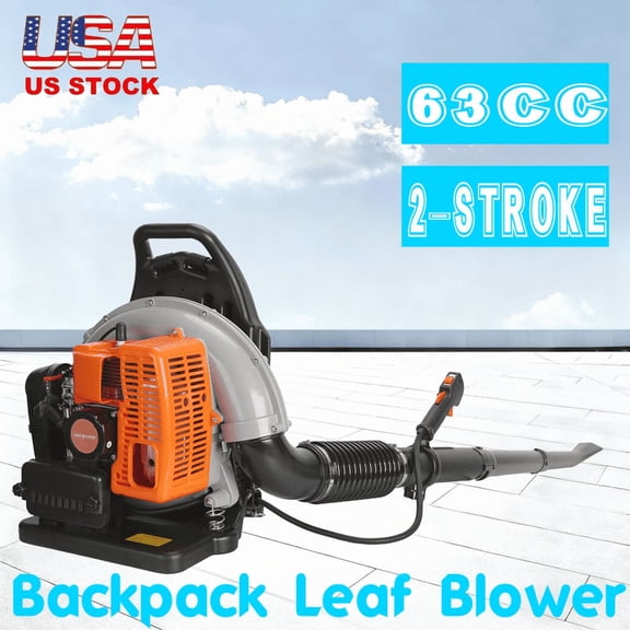 Seipouy 63CC Gas Leaf Blower, 2-Cycle Backpack Leaf Blower, Up to 665 CFM and 205 MPH , Variable Speed & Cruise Control, Powerful Blowing Force