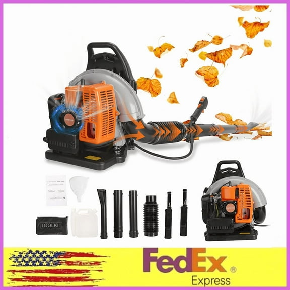 Seipouy 63CC Gas Leaf Blower Backpack 665 CFM 205 MPH 2 Stroke Ergonomic Harness System Low Vibration and Cruise Control Powerful Gas Blowers for Lawn Yard Care Gifts for Dad