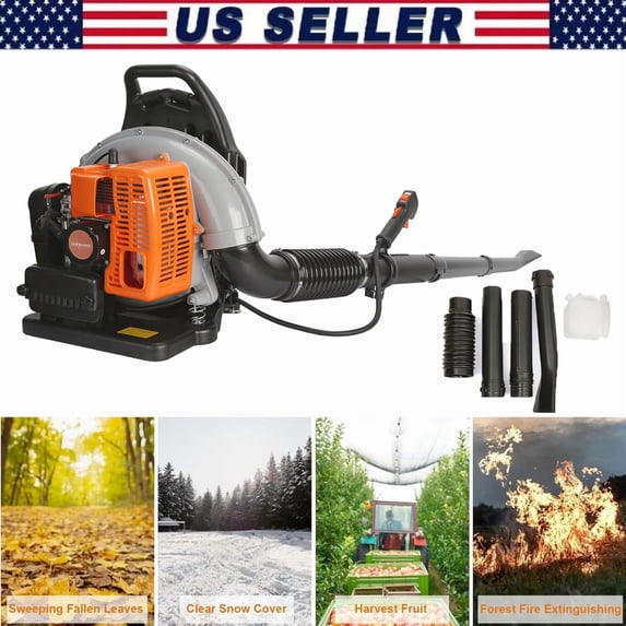 Seipouy 665 CFM Leaf Blower, Gas Blower, Gas Leaf Blower for Lawn Care, Backpack Blower, 1 Set Leaf Blower 2-Stroke Engine Multi-Purpose 63CC High Strength Snow Blower for Outdoor