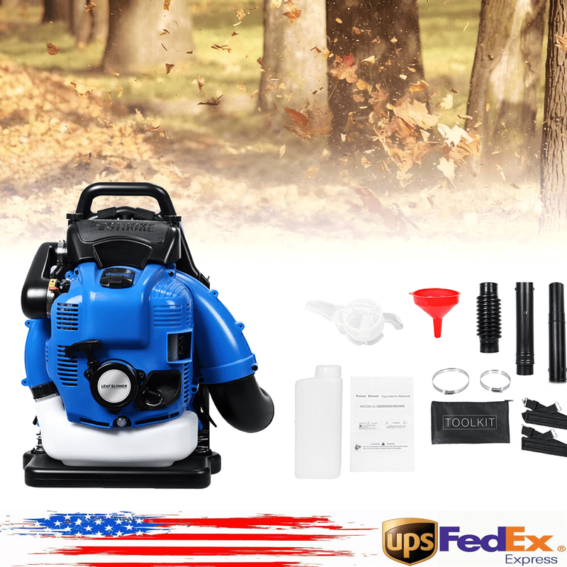 Seipouy 75.6CC Gas Backpack Leaf Blower – 3.5 HP 4-Stroke Gas Leaf Blower, 900 CFM High-Velocity, 210 MPH High Airflow, Powerful Clearing Performance and Ergonomic Harness System