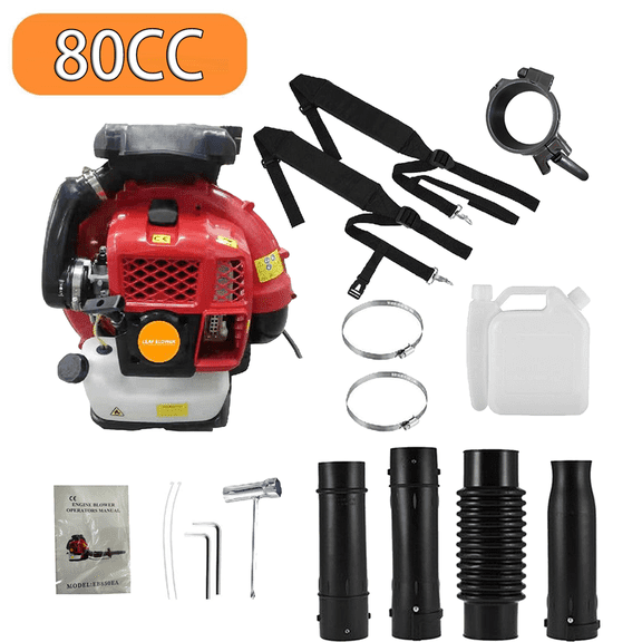 Seipouy 80CC Gas Backpack Leaf Blower, 2 Stroke 900CFM 206MPH Gas Powered Engine, Low Vibration and Ergonomic Design with Cruise Control for Outdoor GardenYard Cleaning and Snow Removal
