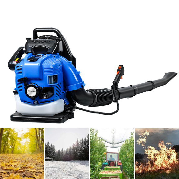 Seipouy Backpack Gas Leaf Blower75.6CC 3.5HP 900CFM 210MPH High-Velocity Wind Speed, Lightweight, Fuel Tank, Powerful for Outdoor Lawn Garden Yard Cleaning & Snow Blowing