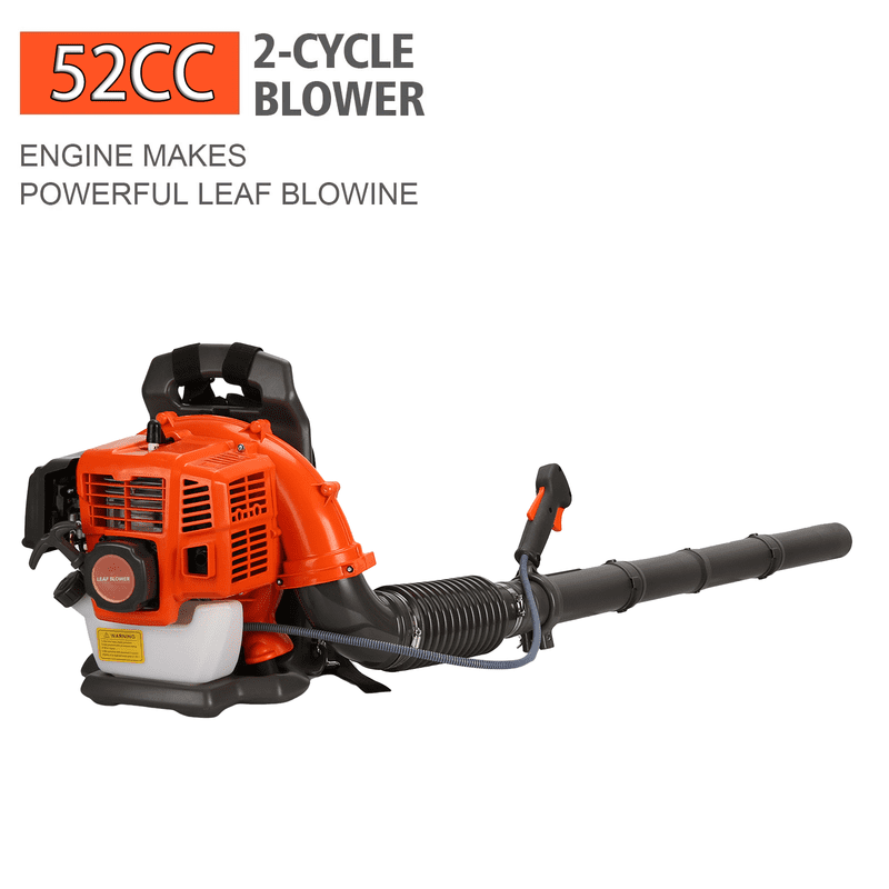 Seipouy Backpack Gas Powered Leaf Blower, 52CC 550 CFM 1.7 HP 2 Cycle Grass Lawn Blower Air Cooling Gasoline Backpack Grass Blower with Air-Cooled, Snow Blower for Outdoor